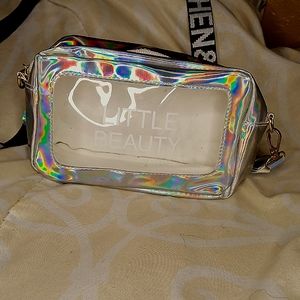 Holographic Letter Graphic Crossbody Bag